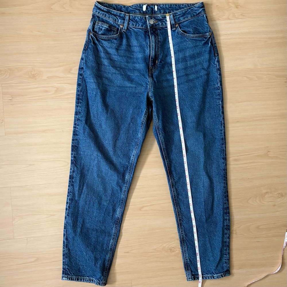 H&M Dark Wash Mom Jeans High Rise Size 14 | Vintage Style Denim - Picture 5 of 7